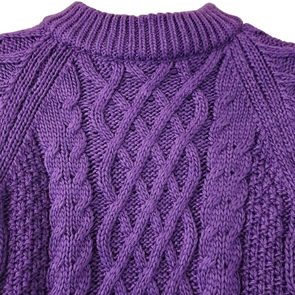 NWT H&M purple long-sleeve cable knit wool  sweater top jumper - Picture 3 of 15